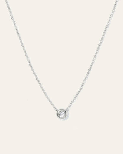 14K Gold Diamond Bezel Necklace - One Size / Yellow Gold
