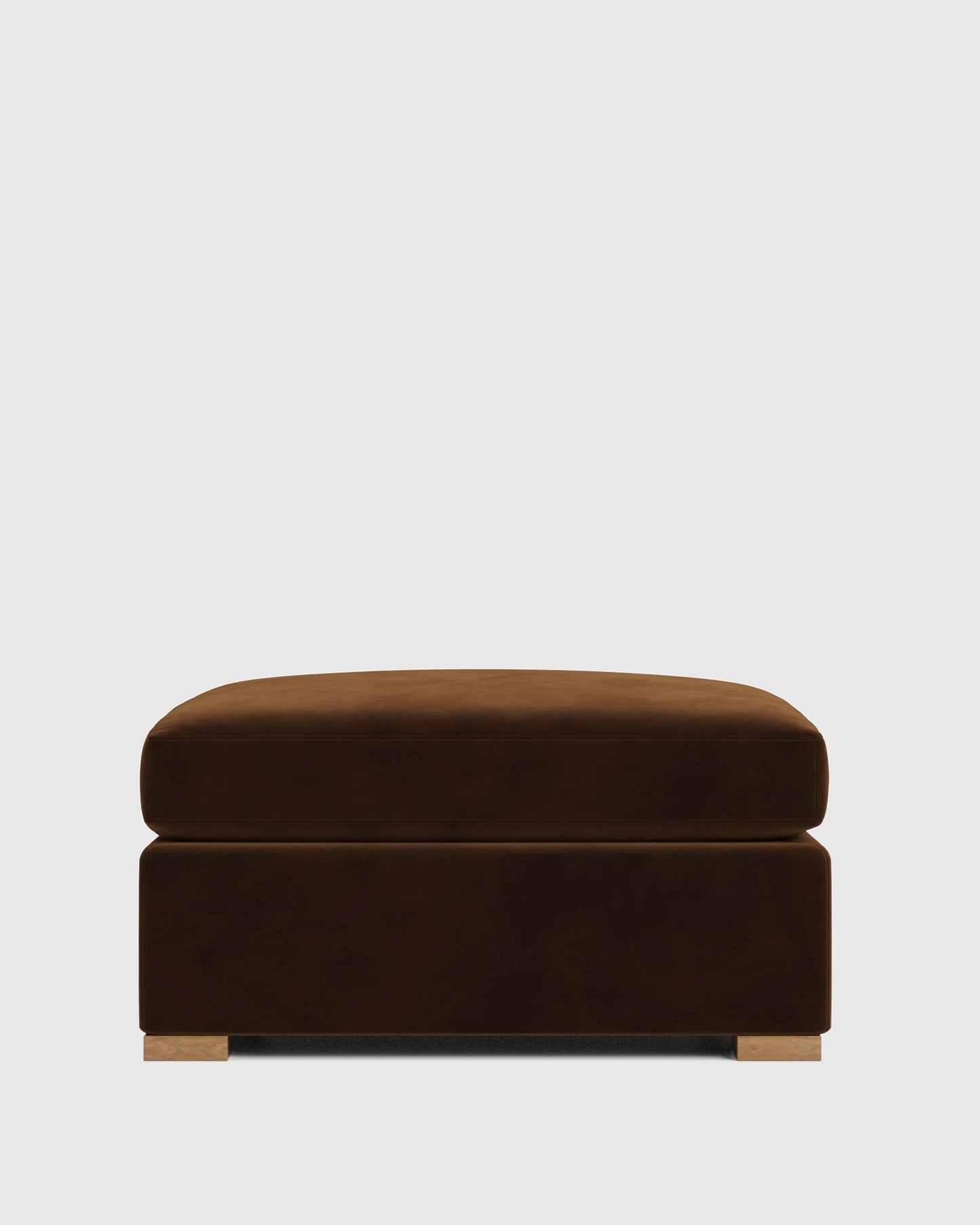Hollis Slope Arm Ottoman in Performance Velvet - 37" / Taupe