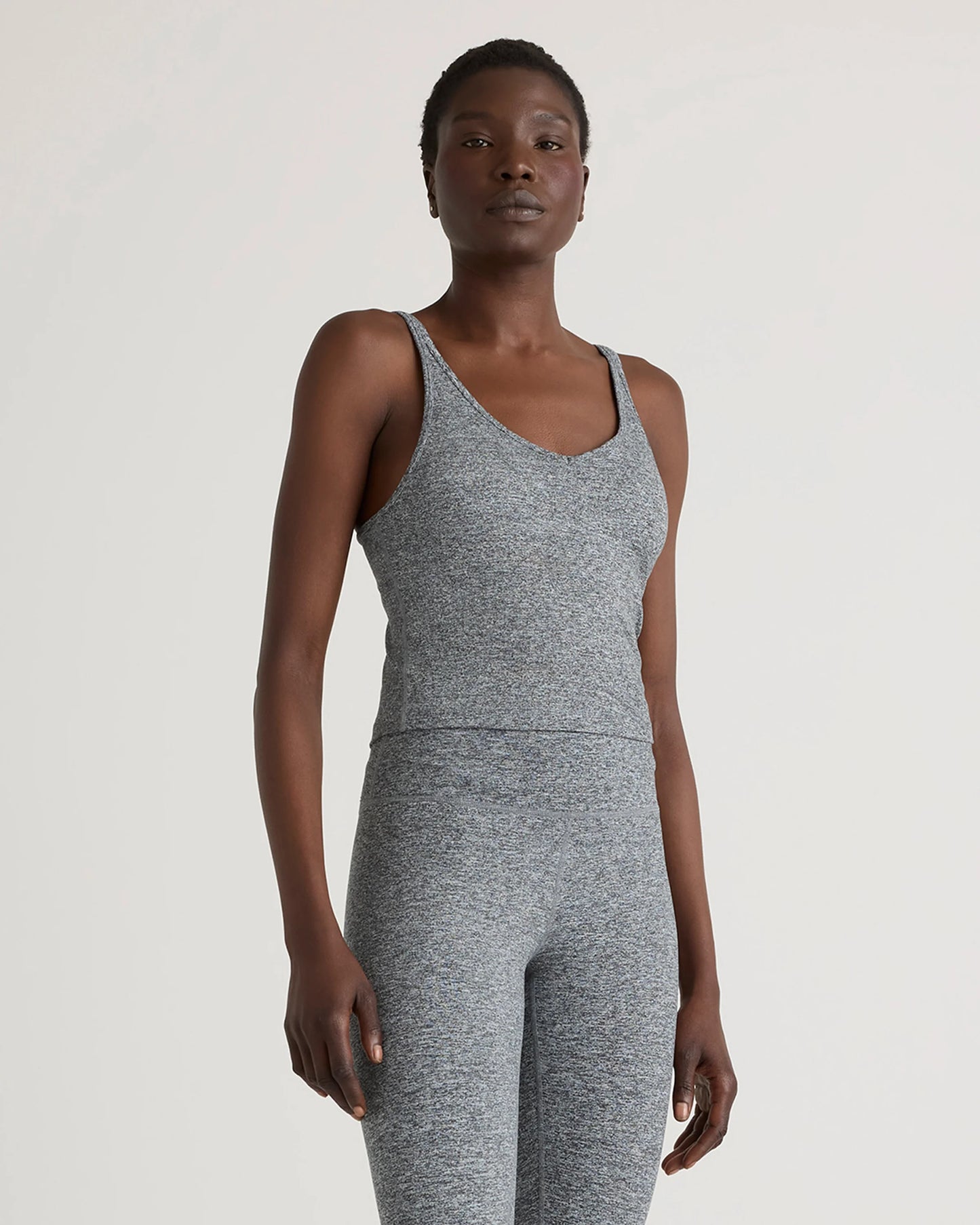 Ultra-Soft Strappy Cropped Tank - XS / Heather Grey
