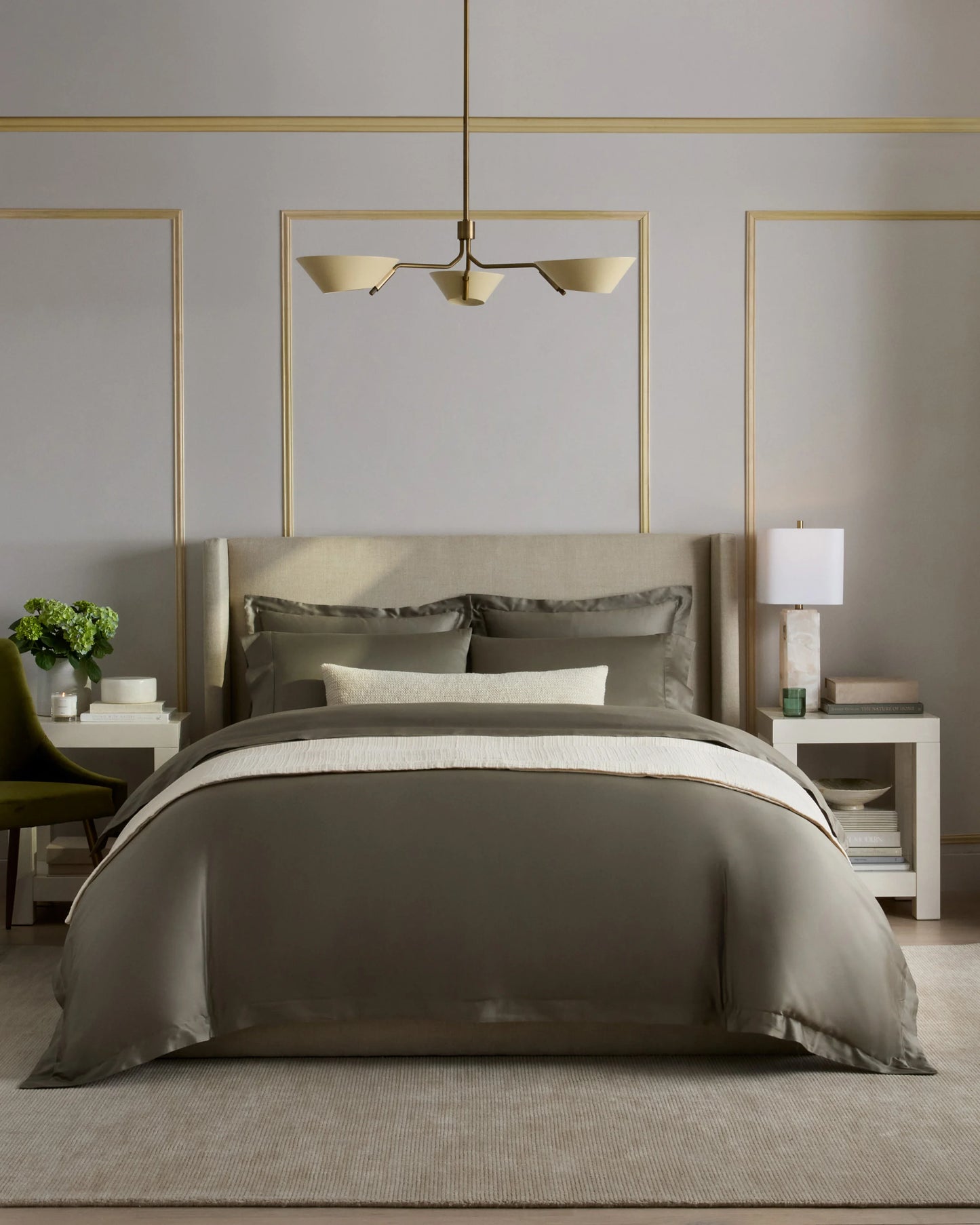 Signature Giza Cotton Sateen Duvet Cover Set - Twin / Sand