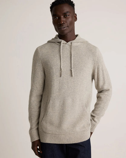 100% Yak Wool Pullover Hoodie - S / Warm Heather Grey