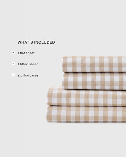 Organic Crisp Percale Sheet Set - Twin / White