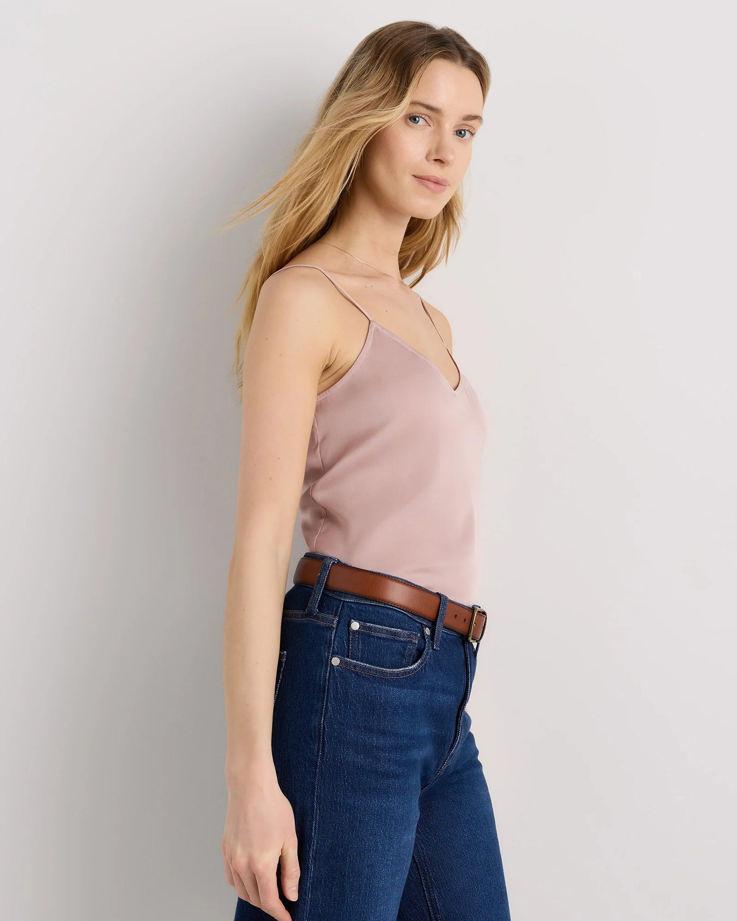Washable Stretch Silk V-Neck Cami - XS / Ivory
