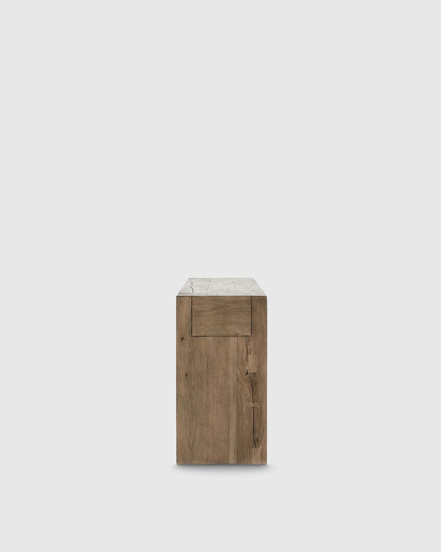 Reclaimed Oak Waterfall Console Table - One Size / Weathered Oak