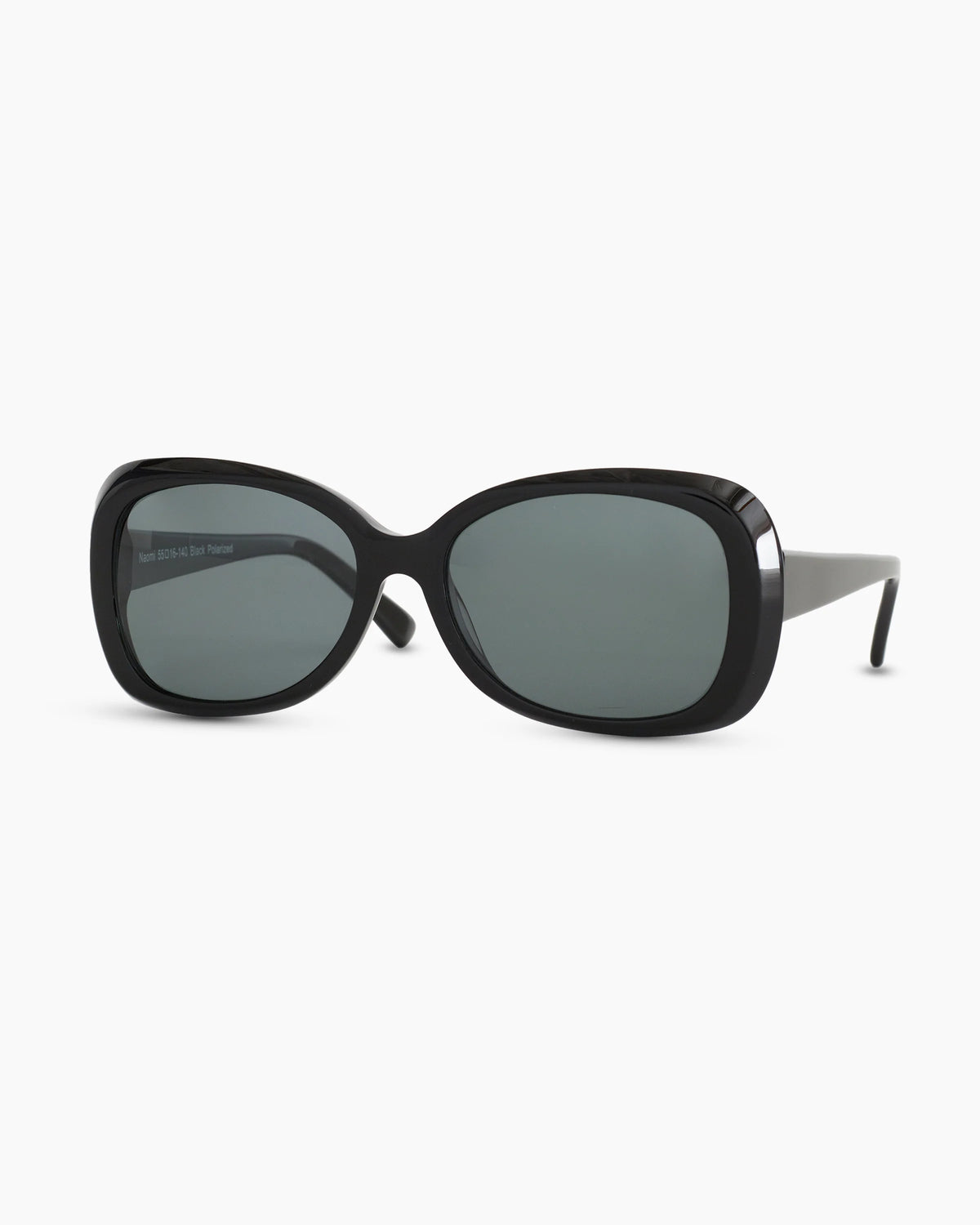 Naomi Polarized Acetate Sunglasses - One Size / Black with Grey lens