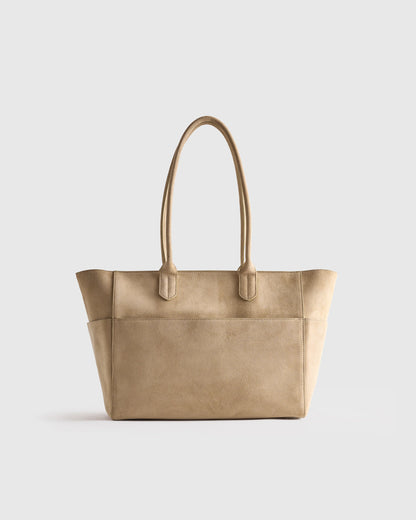 Hudson Suede Tote - One Size / Chocolate Brown