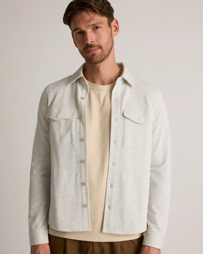 Cotton Pique Knit Overshirt - XS / Heather Charcoal