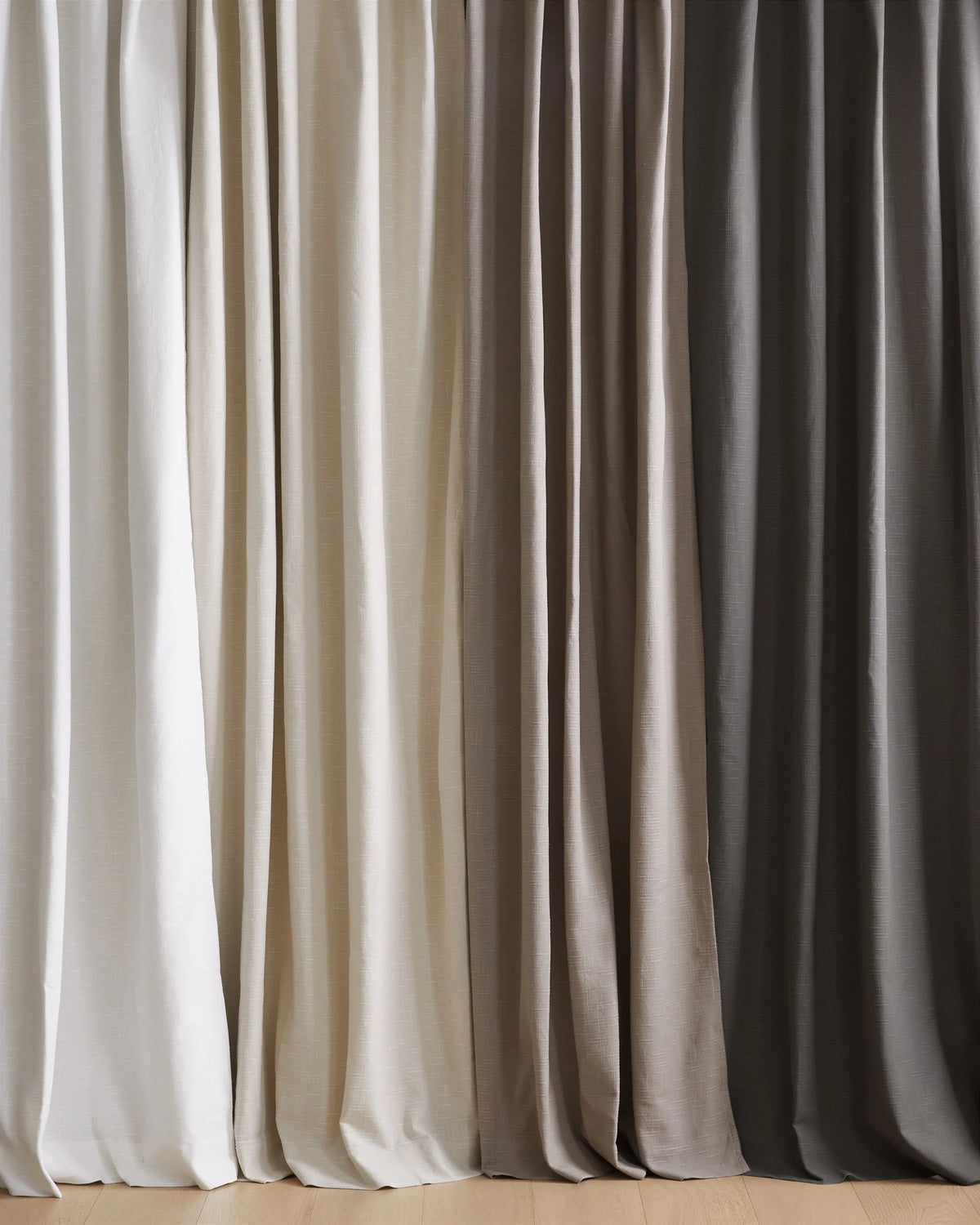 Cotton Slub Room Darkening Curtain - Single Panel - 48x84 / White