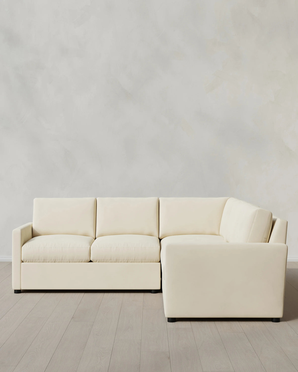 Brennan L Sectional in Performance Velvet - 99x99 / Taupe