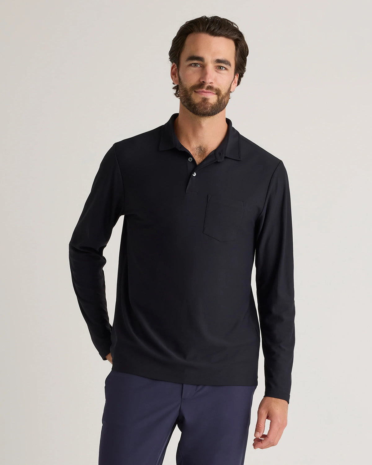 ProPique Performance Long Sleeve Polo - S / Navy