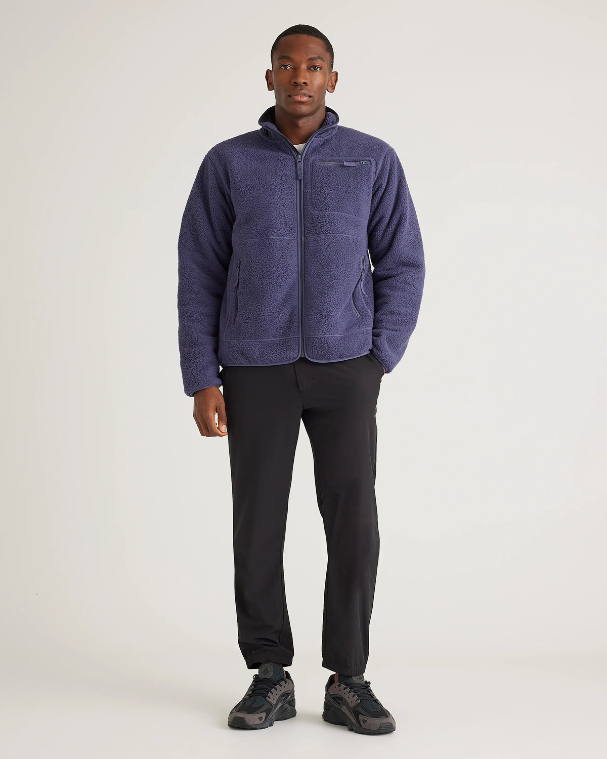 Sherpa Full Zip Jacket - S / Navy