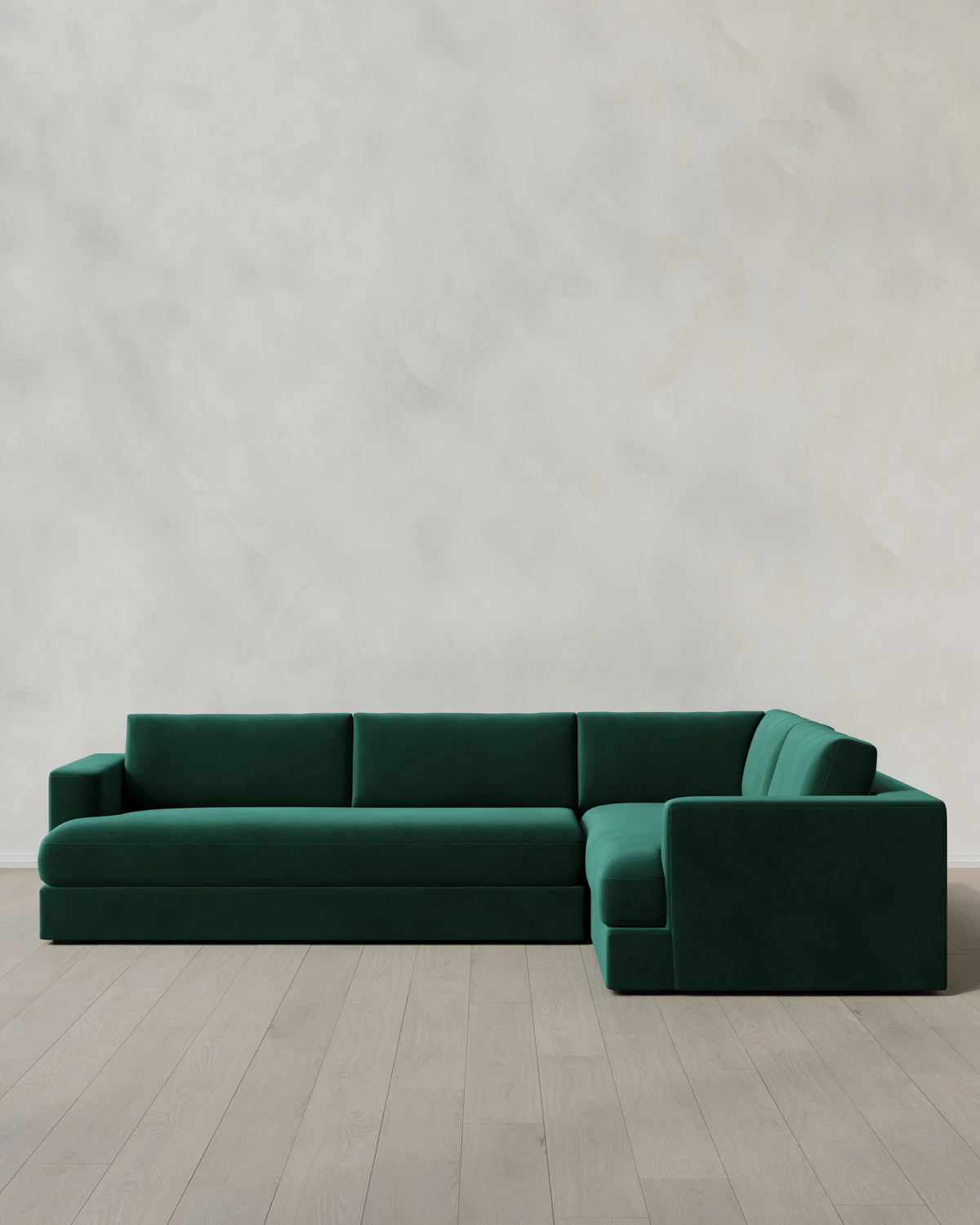 Sierra Curved Arm L Sectional in Performance Velvet - Right Arm / Sable