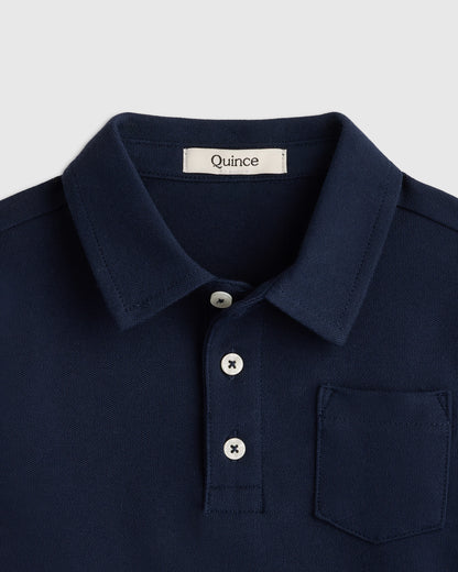 Organic Cotton Short Sleeve Pique Polo - 2T / White
