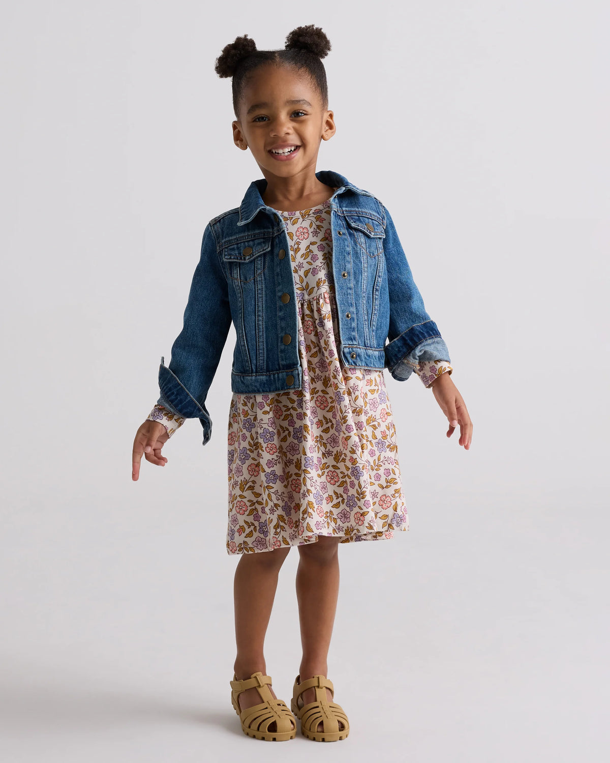 Organic Cotton Long Sleeve Skater Dress - 2T / Red Poppy Garden