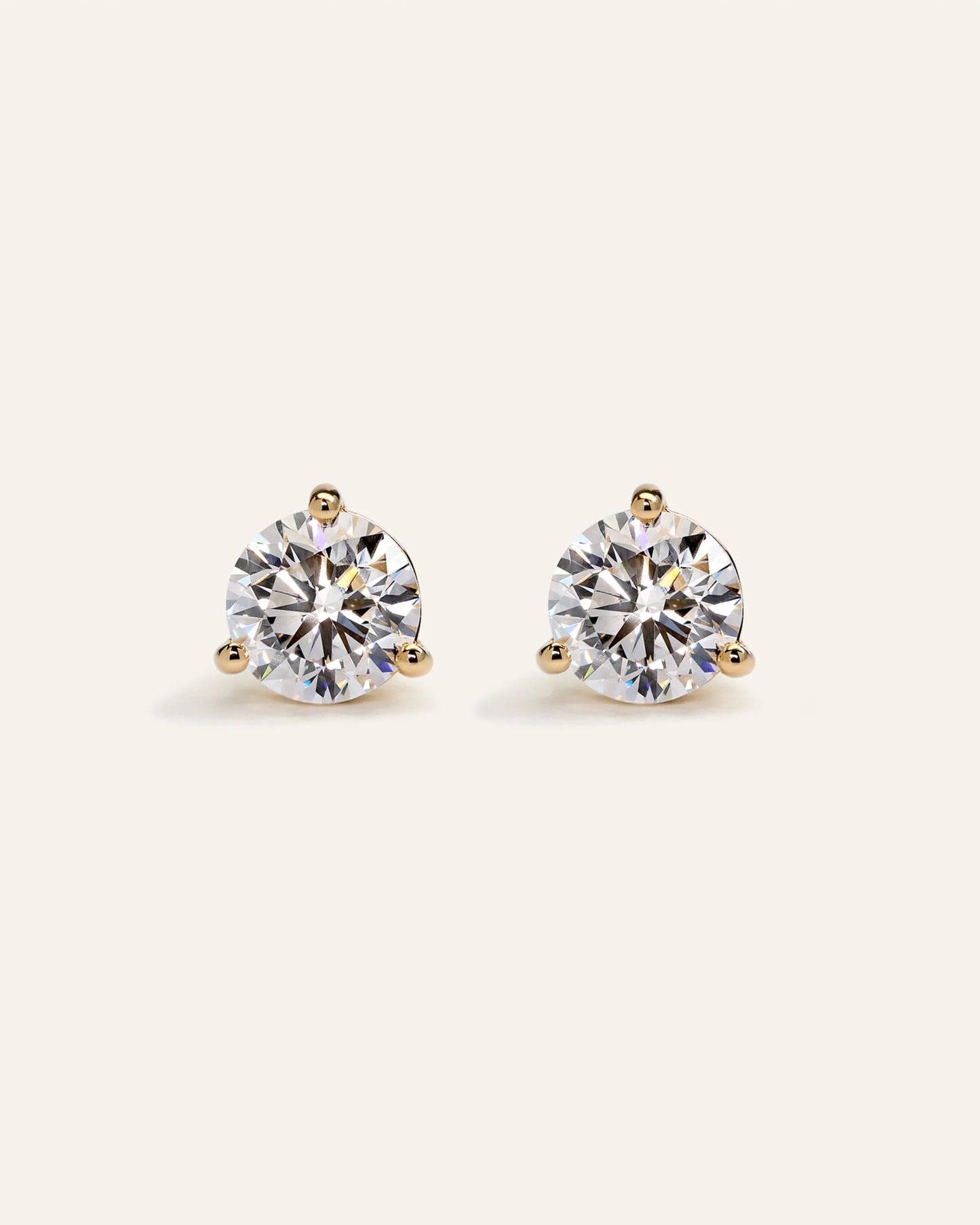 14K Gold Lab Grown Diamond Martini Studs - 4ctw - One Size / Yellow Gold