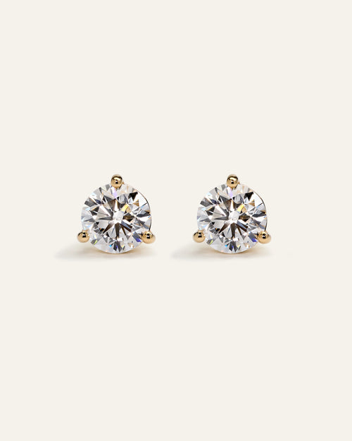 14K Gold Lab Grown Diamond Martini Studs - 4ctw - One Size / Yellow Gold