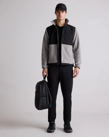 Polar Fleece Full-Zip Jacket - S / Gravel/Bold Black