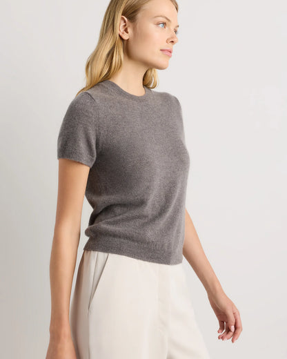 Mongolian Cashmere Tee - XS / Pale Custard Yellow