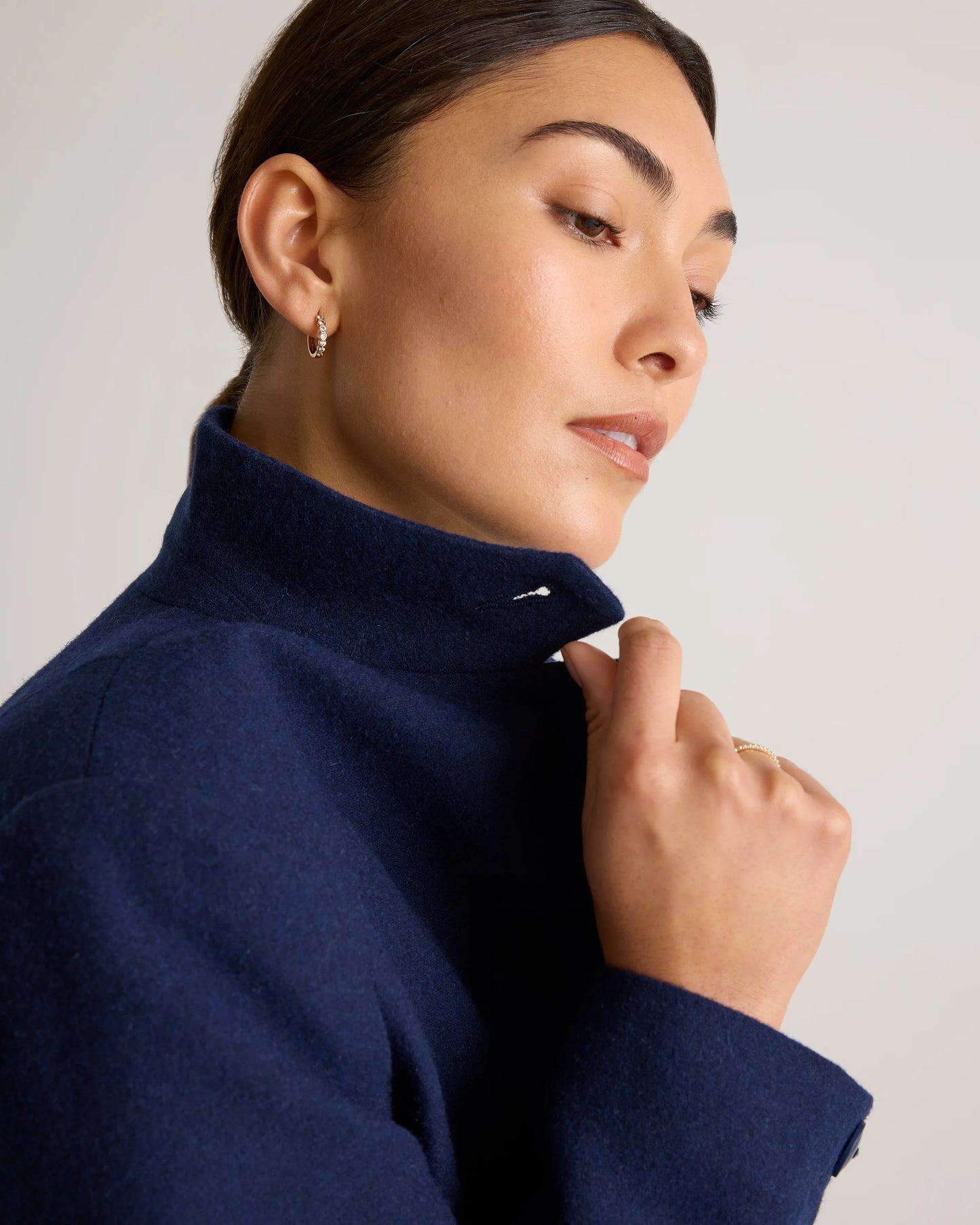 Italian Wool Stand Collar Blazer - XS / Warm Camel