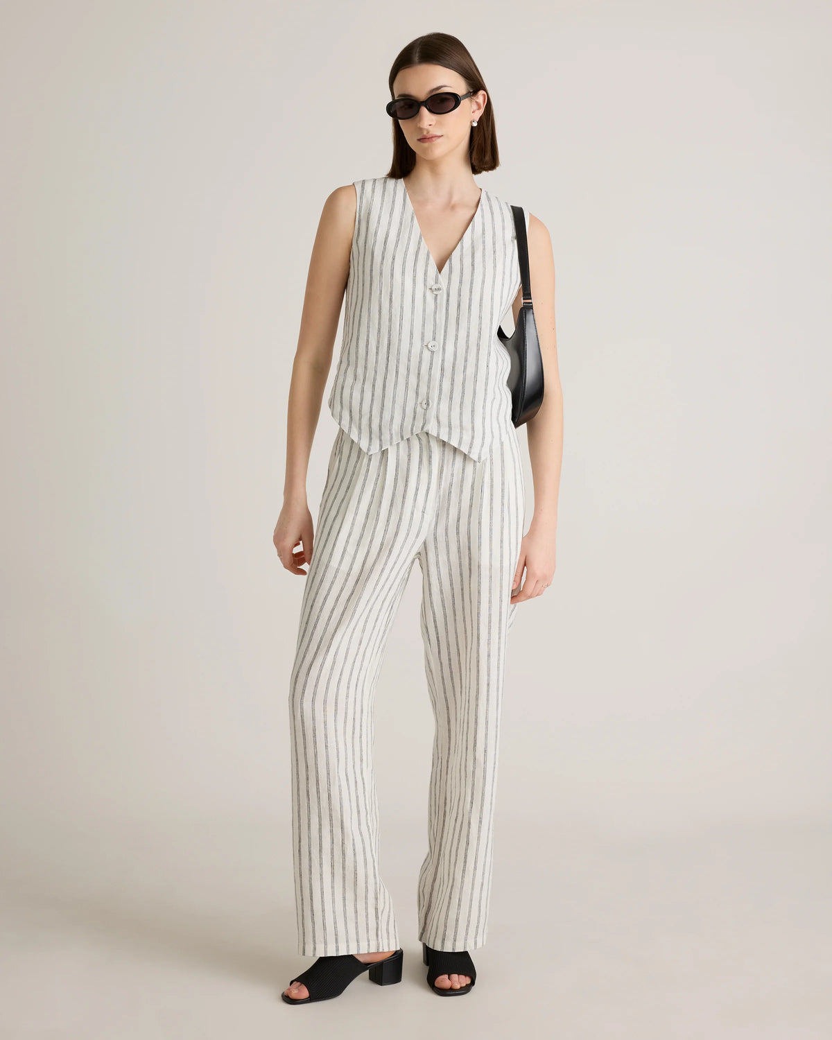 100% European Linen Pleated Trouser - 0 / Bayberry Olive