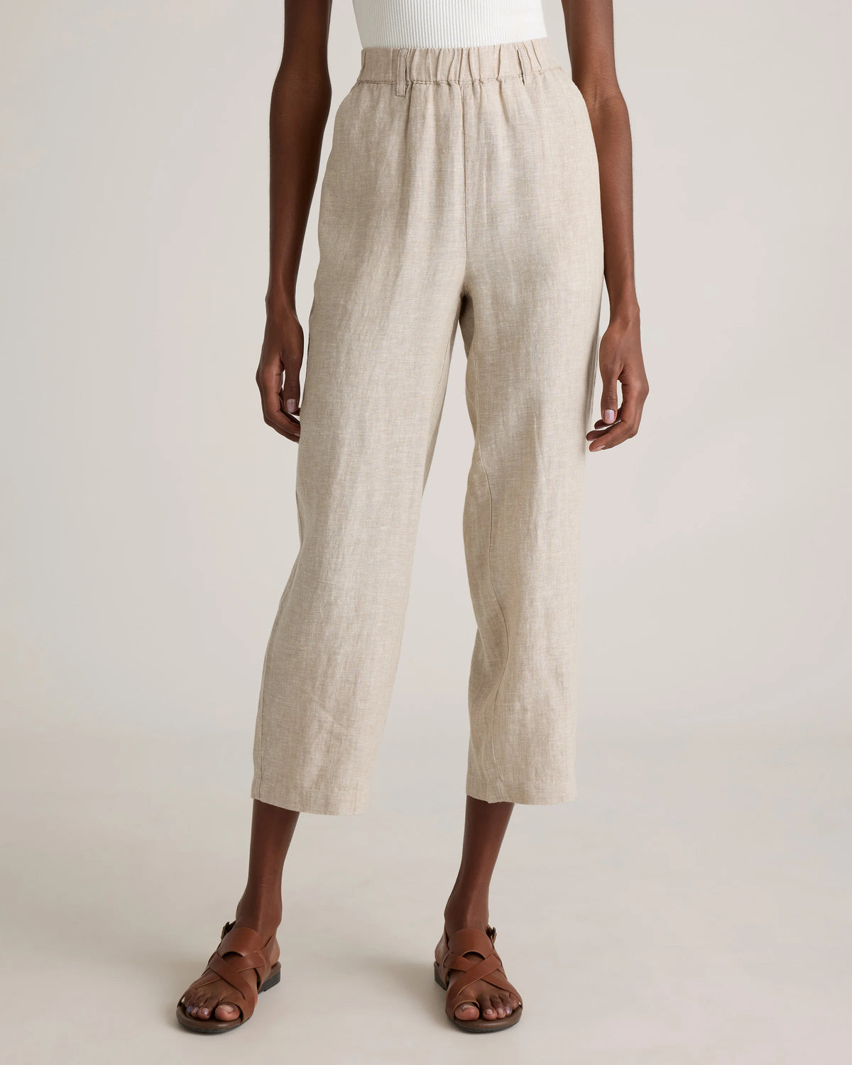 100% European Linen Pants - XS / White