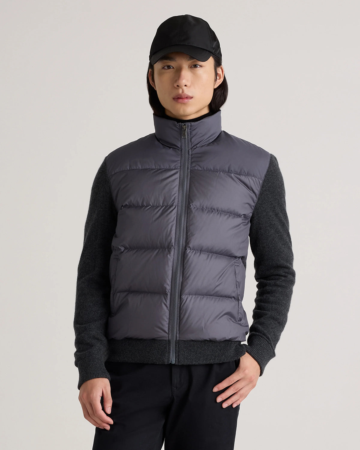Mixed Media Down and Cashmere Jacket - S / Black