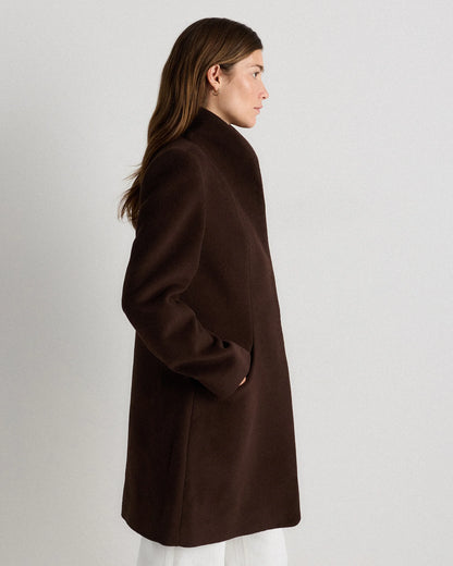 Wool Cashmere Cocoon Coat - XS / Dark Chocolate