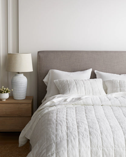 European Linen Box Quilt Set - Twin / Dusty Olive