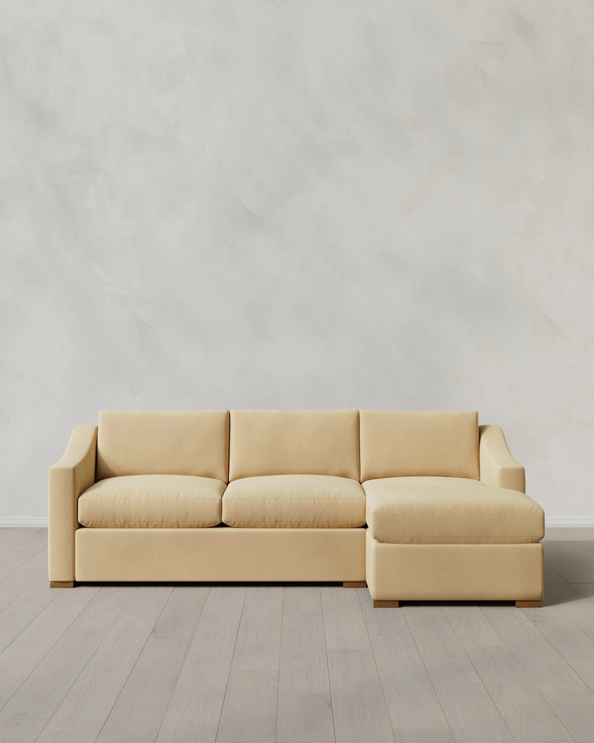 Hollis Slope Arm Chaise Sectional in Performance Velvet - 104" Right Arm / Spruce