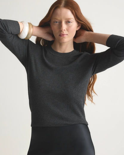 Lightweight Cotton Cashmere Crew Sweater - XS / Mountain Spring Blue