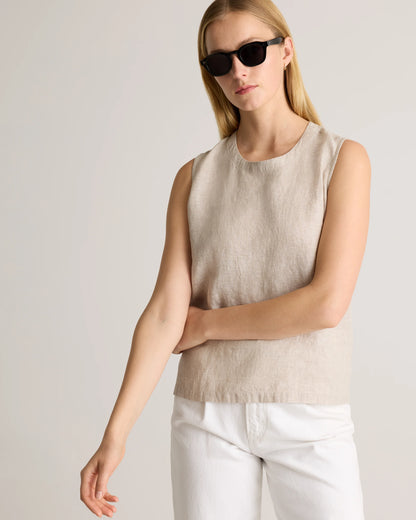 100% European Linen Tank - XS / Black