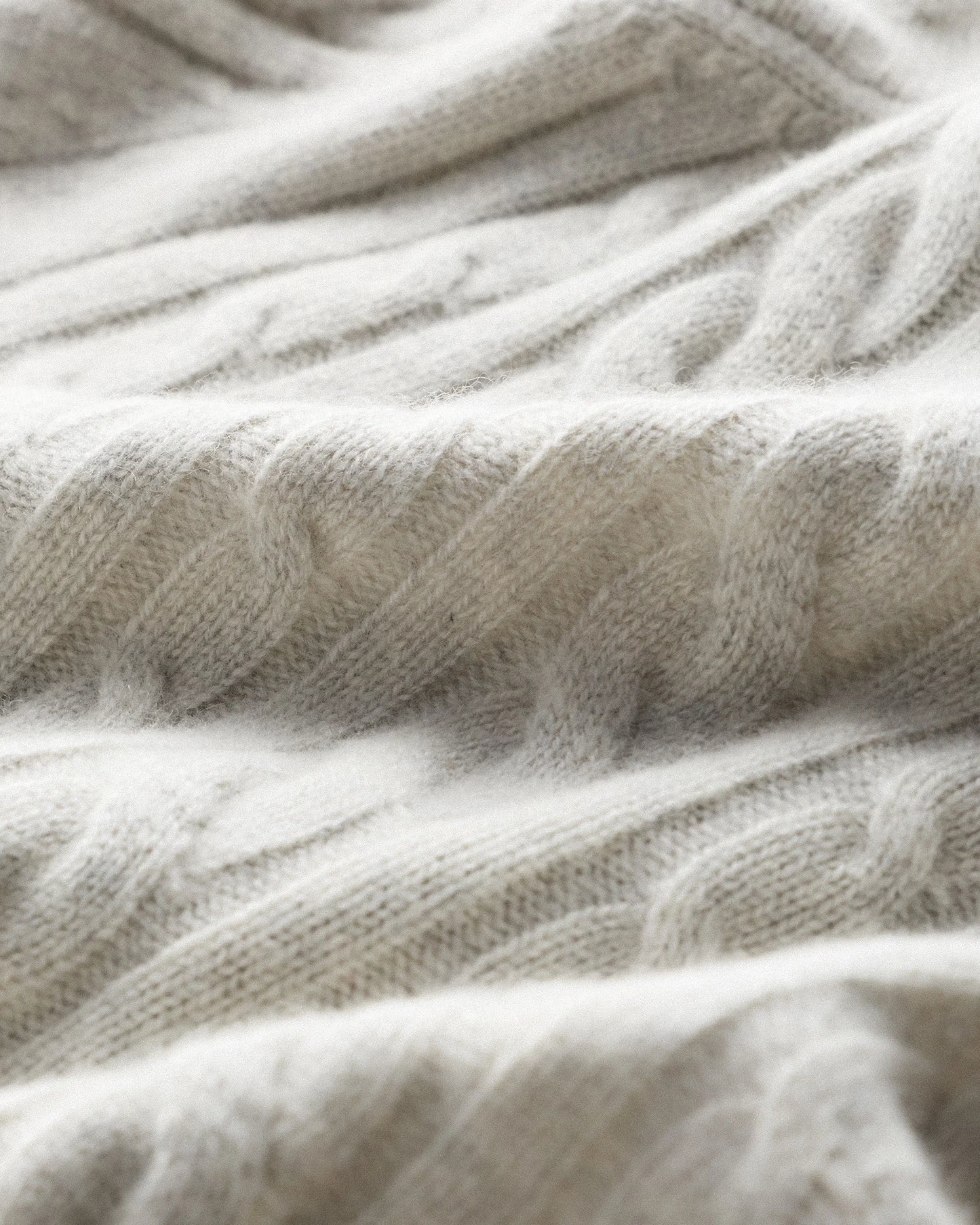Luxe Baby Cashmere Cable Quarter Zip Sweater - S / Pearled Ivory