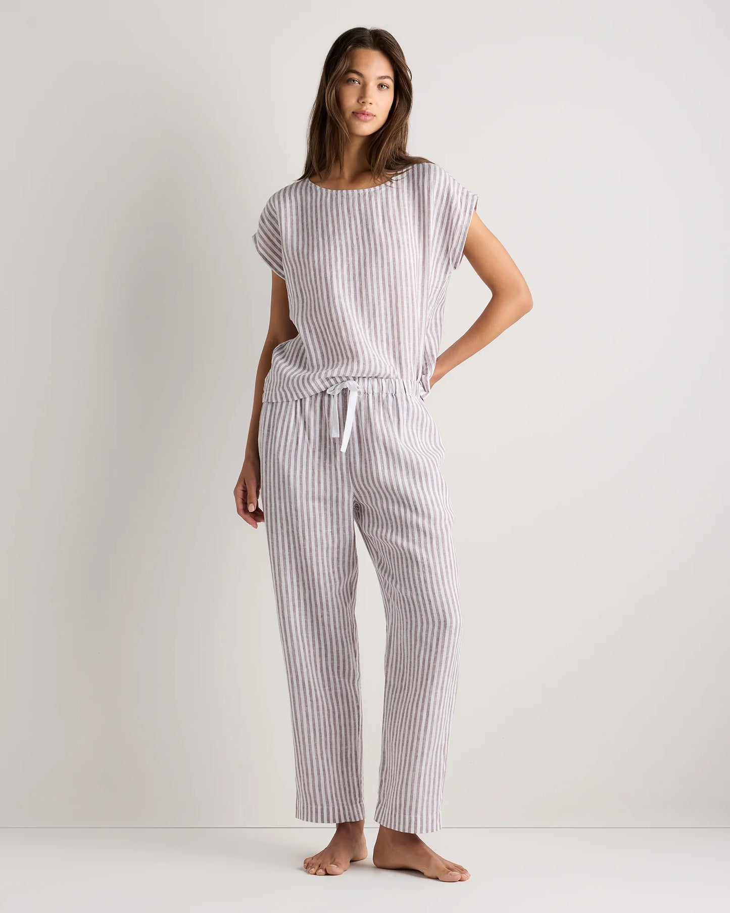 100% European Linen Pajama Set - XS / French Blue