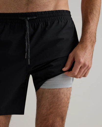 Italian Swim Trunks - 7" - XS / Navy Diamond Geo