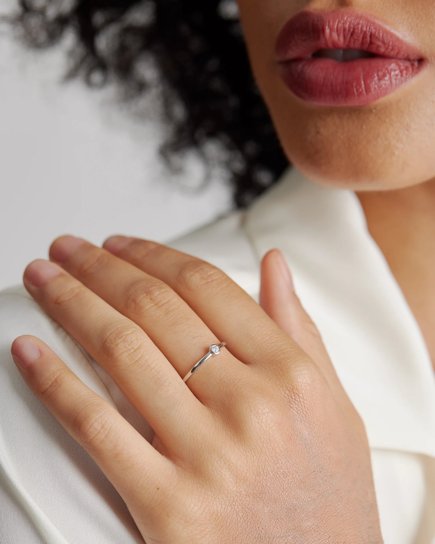 14K Gold Solo Diamond Bezel Ring - 4 / Yellow Gold