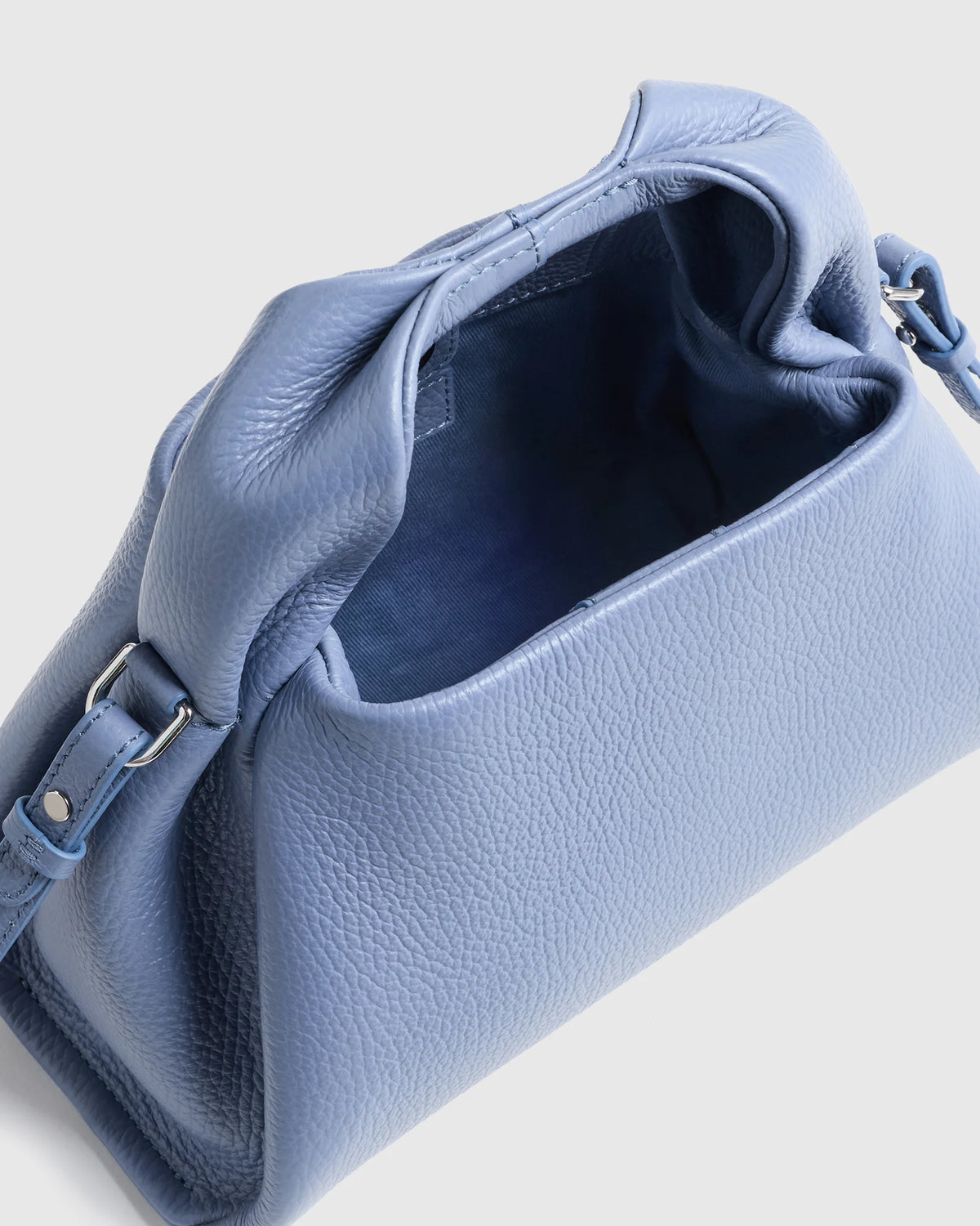 Italian Leather Trapeze Crossbody - One Size / Moonstone Blue
