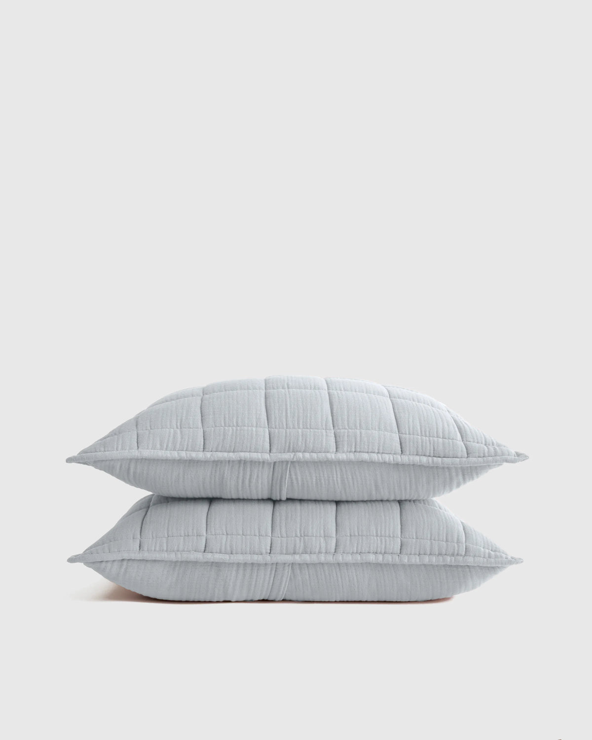 Organic Cotton Gauze Box Quilt Sham Set - Standard / Mineral