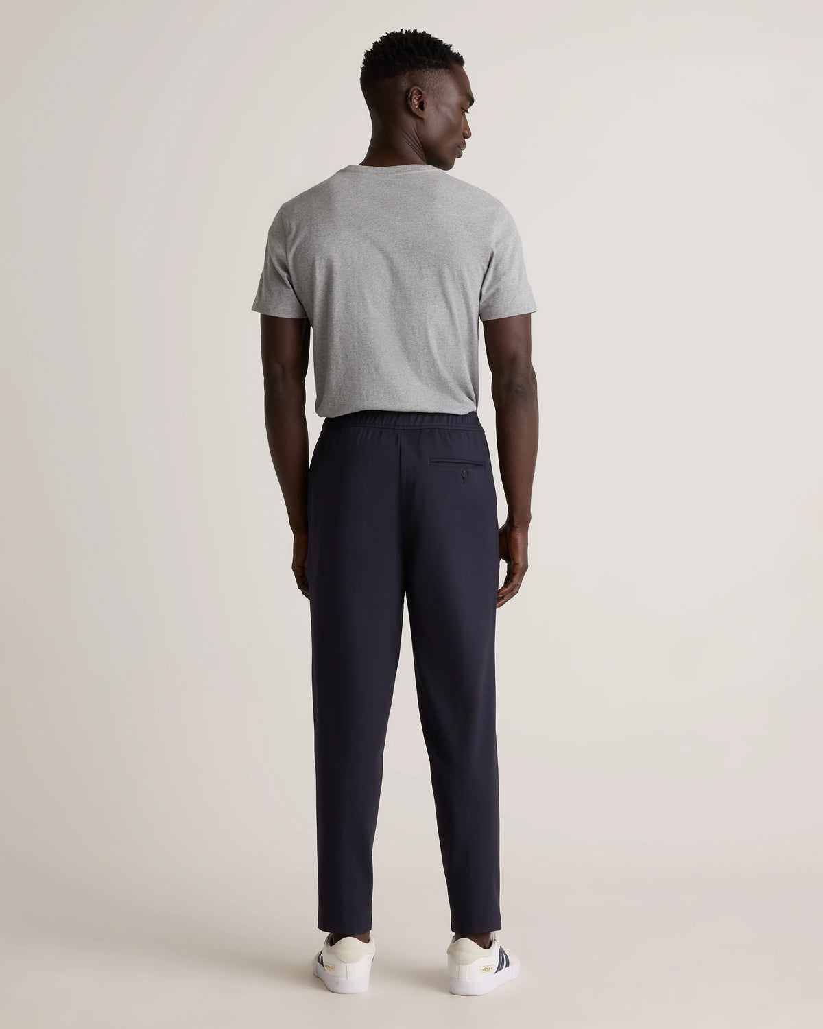 Stretch Knit Pintuck Trousers - S / Navy