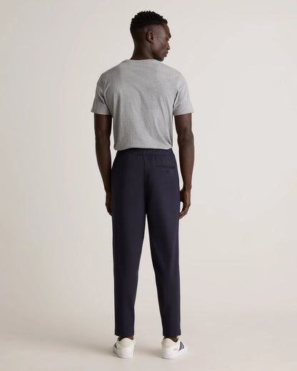 Stretch Knit Pintuck Trousers - S / Navy