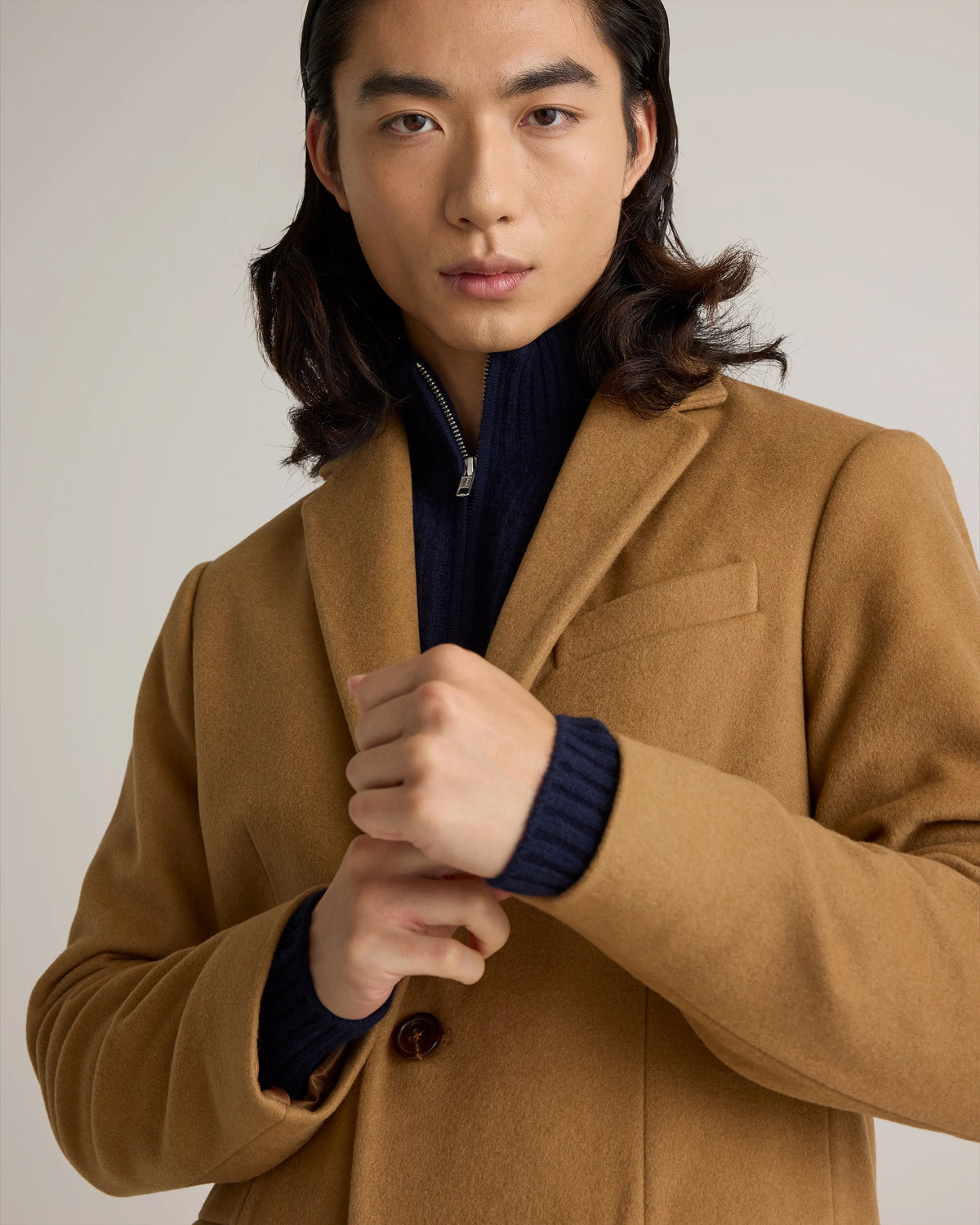Italian Wool Overcoat - S / Heather Charcoal
