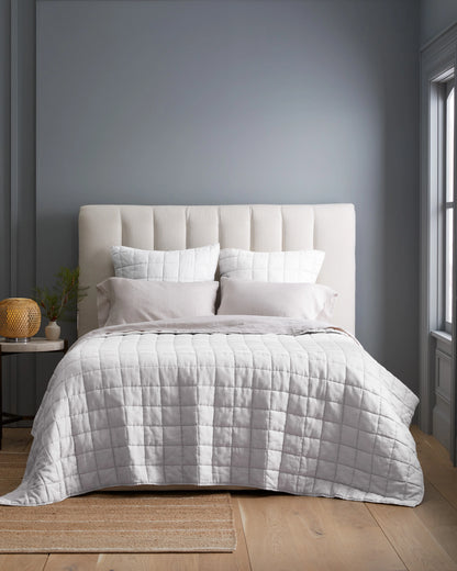 European Linen Box Quilted Euro Sham - Euro / Navy