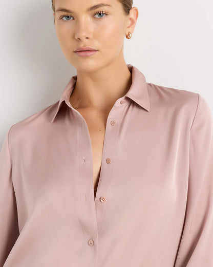Washable Stretch Silk Blouse - XS / Moonstone Blue