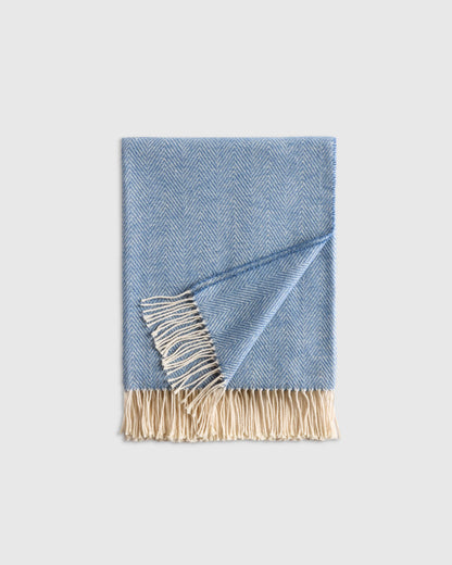 Lightweight Italian Cotton Herringbone Throw - One Size / Mushroom