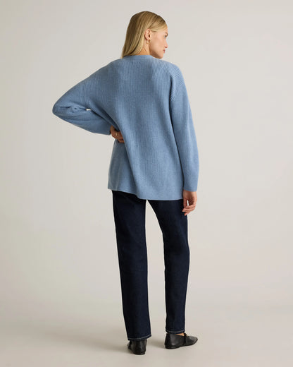 Mongolian Cashmere Oversized Boyfriend Cardigan Sweater - XS / Brown