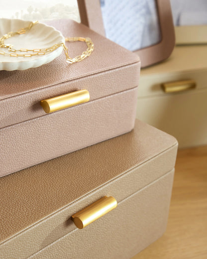 Shagreen Leather Decorative Boxes (Set of 2) - Set of 2 / Blush