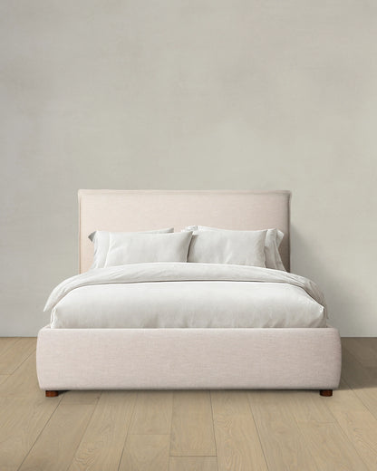 Tailored Edge Bed in Performance Linen - Queen / Light Grey
