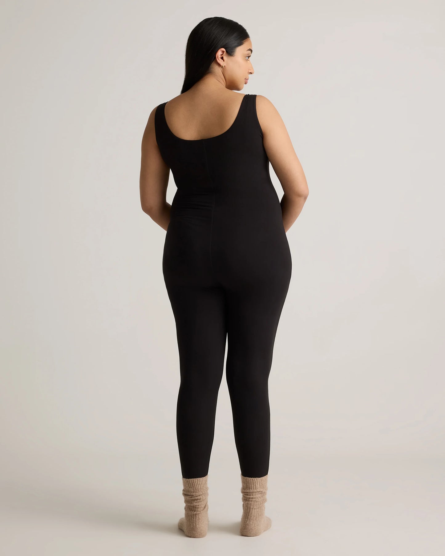Recycled Knit Maternity Tank Unitard - XS / Black