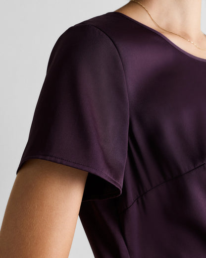 Washable Stretch Silk Tee - XS / Deep Orchid Purple