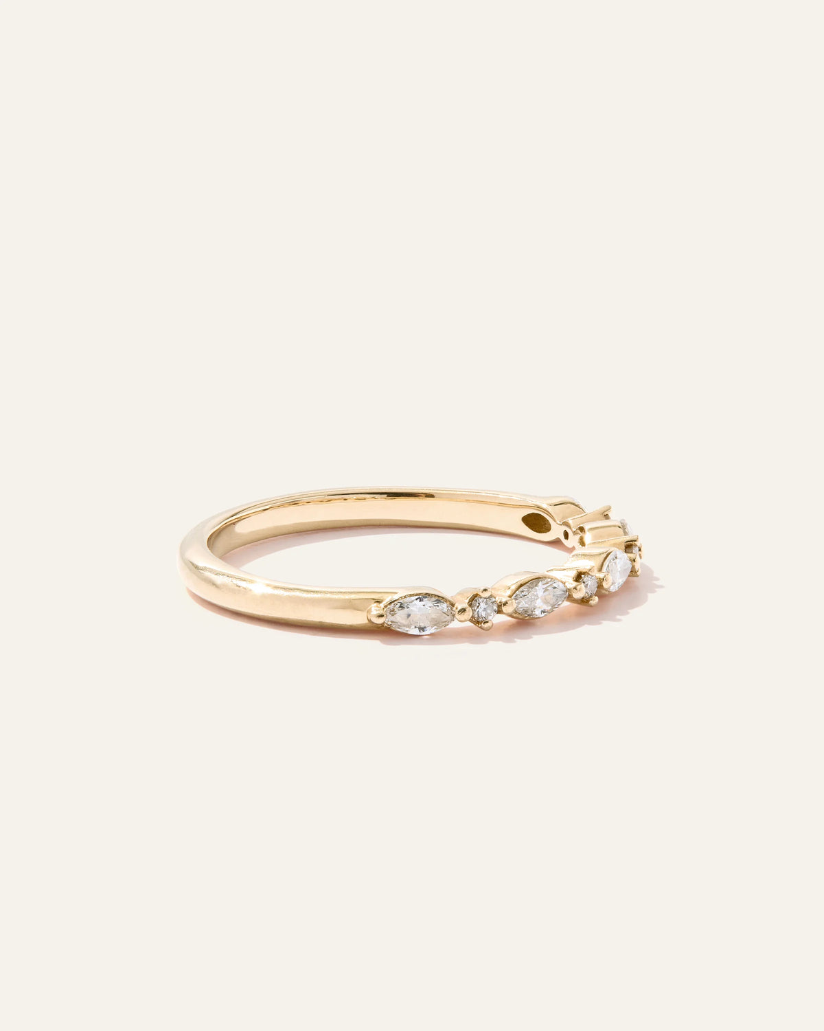 Diamond Alternating Marquise & Round Band - 4 / Yellow Gold