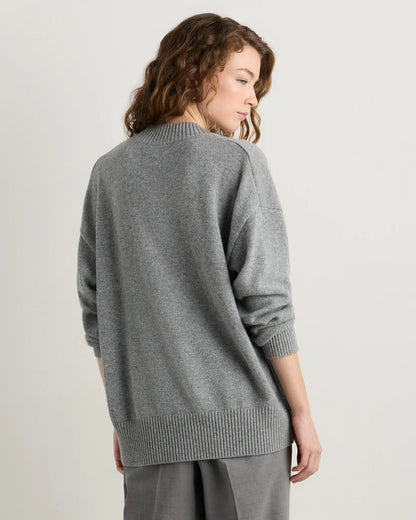 Mongolian Cashmere Oversized V-Neck Sweater - XS / Elk Brown